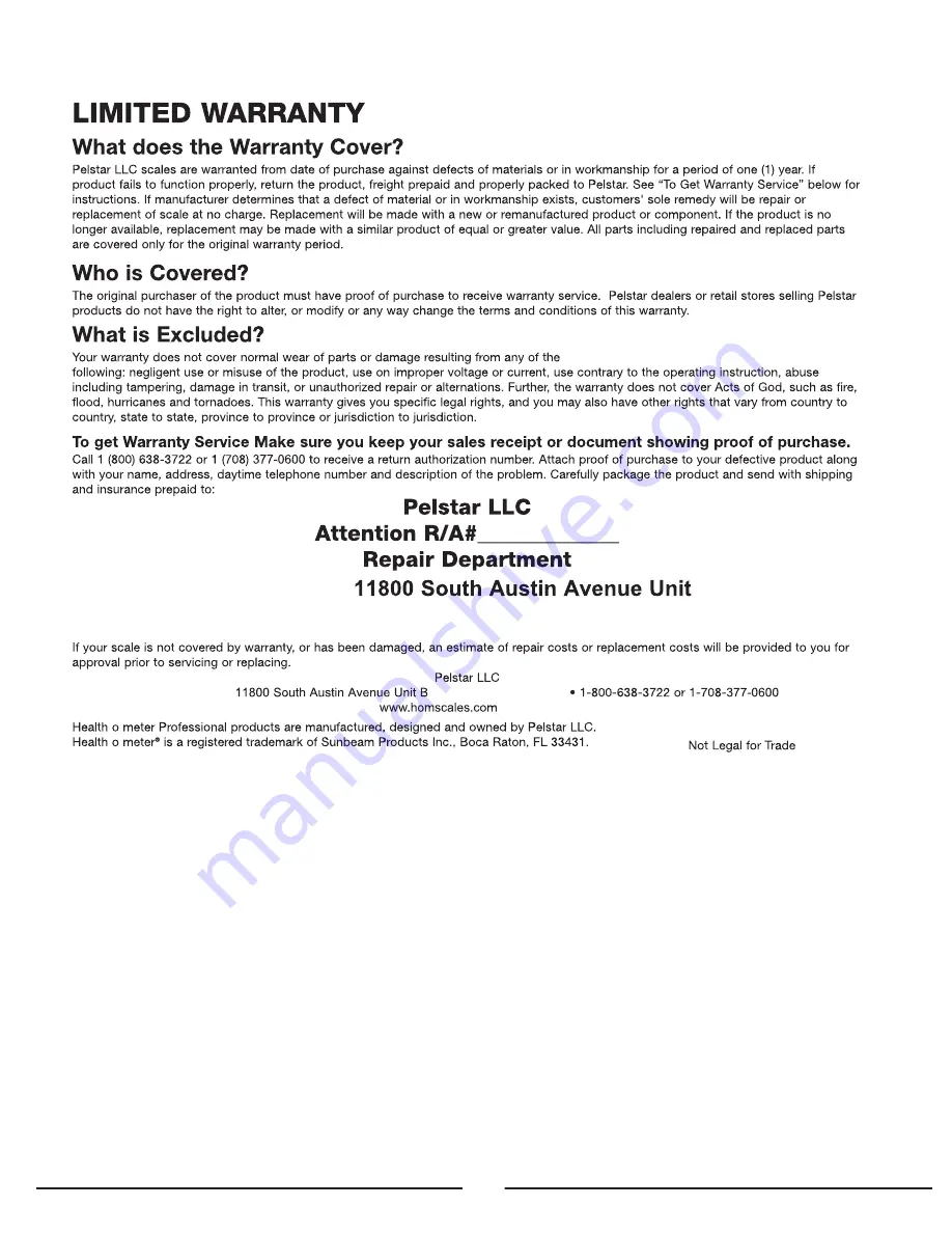 Health O Meter 524KL Operation Manual Download Page 5