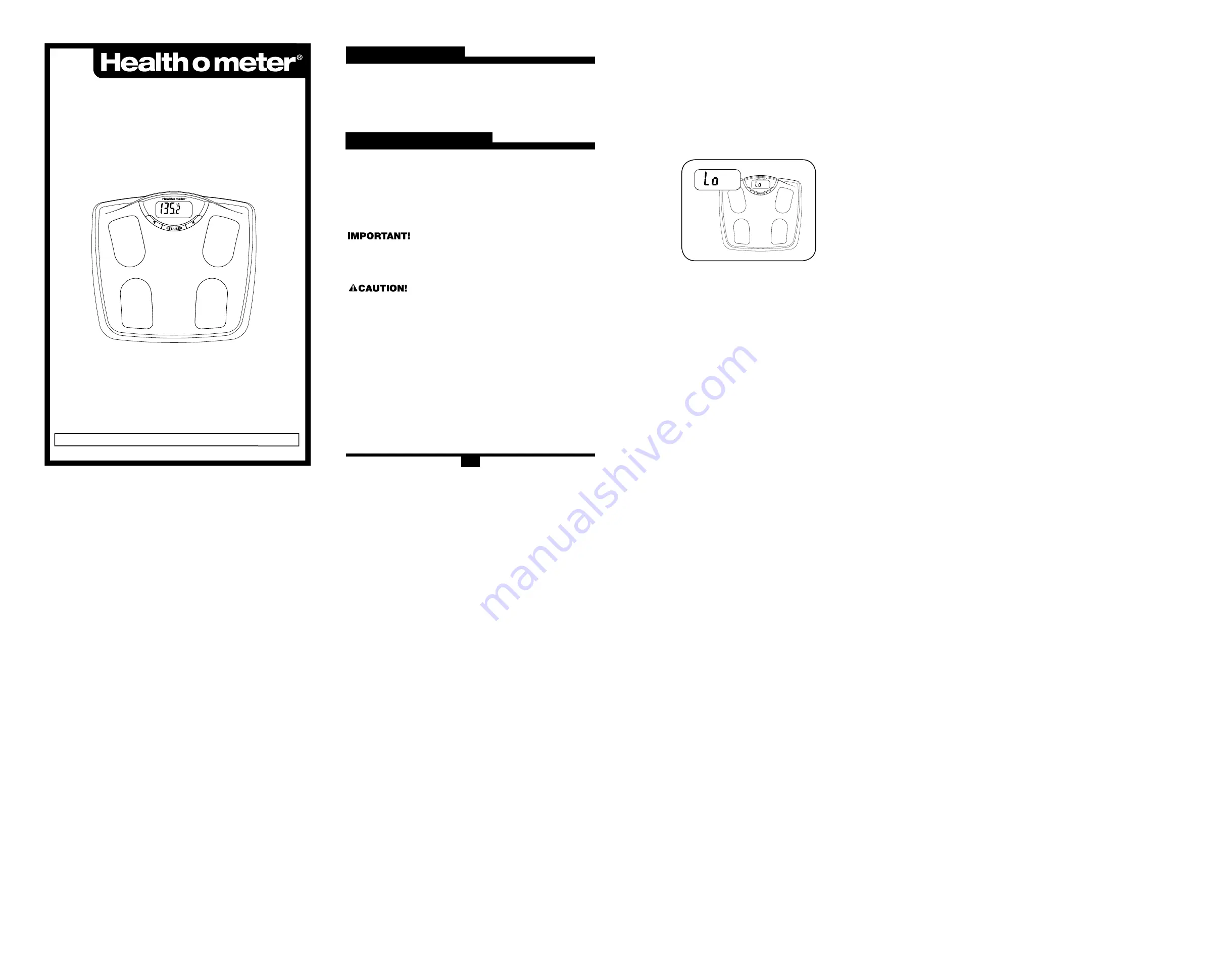 Health O Meter BFM580 User Manual Download Page 1