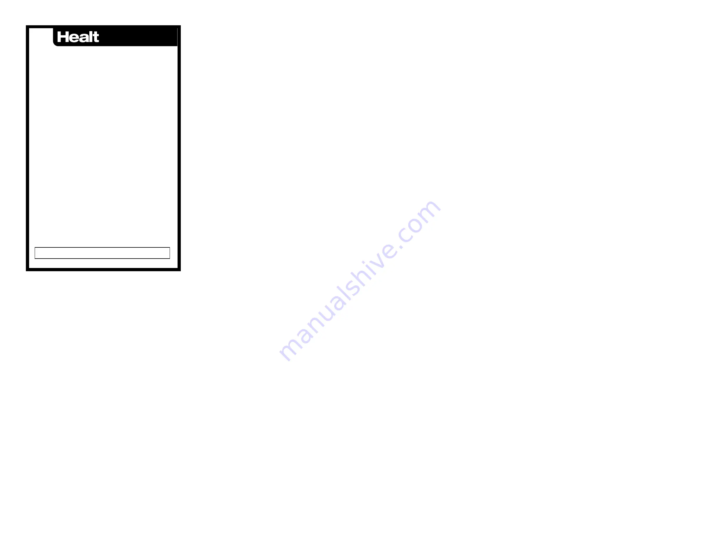 Health O Meter BFM580 User Manual Download Page 2