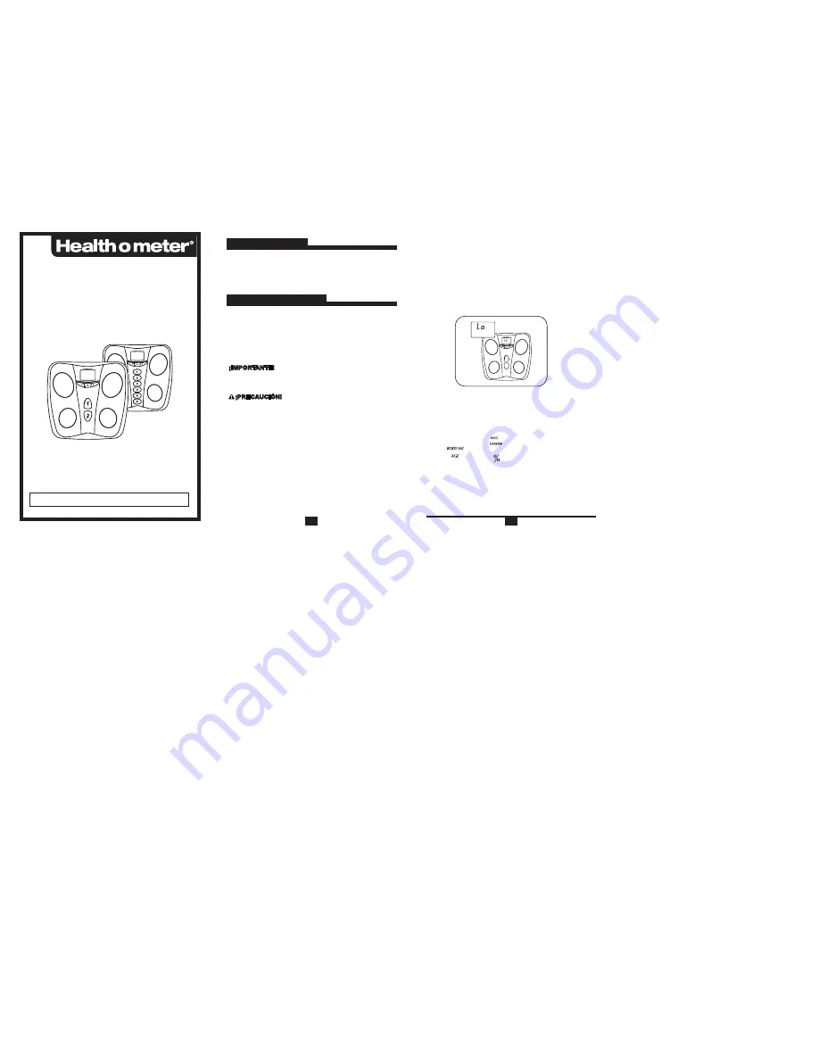 Health O Meter BFM920 User Manual Download Page 2