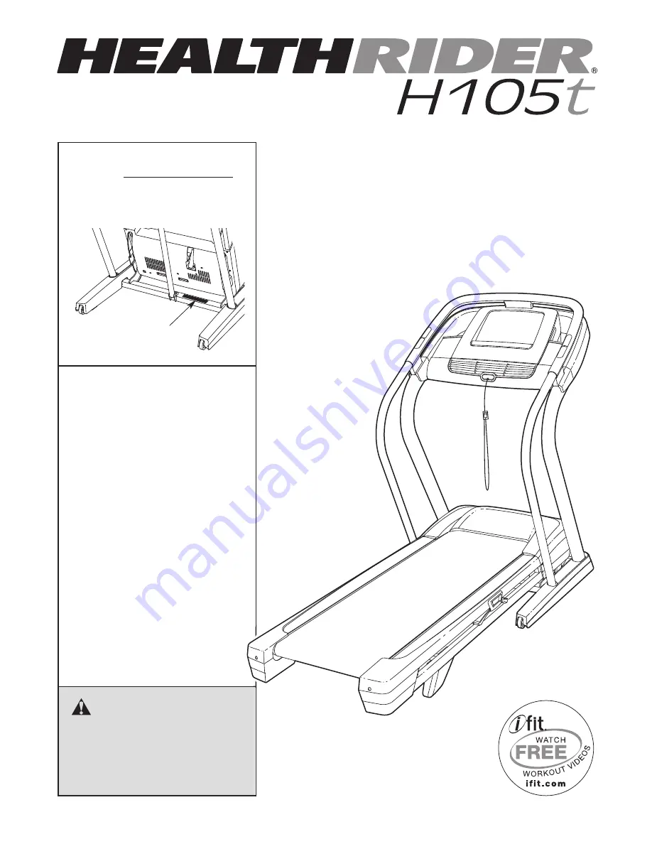 Healthrider 1210 Rt Treadmill Скачать руководство пользователя страница 1