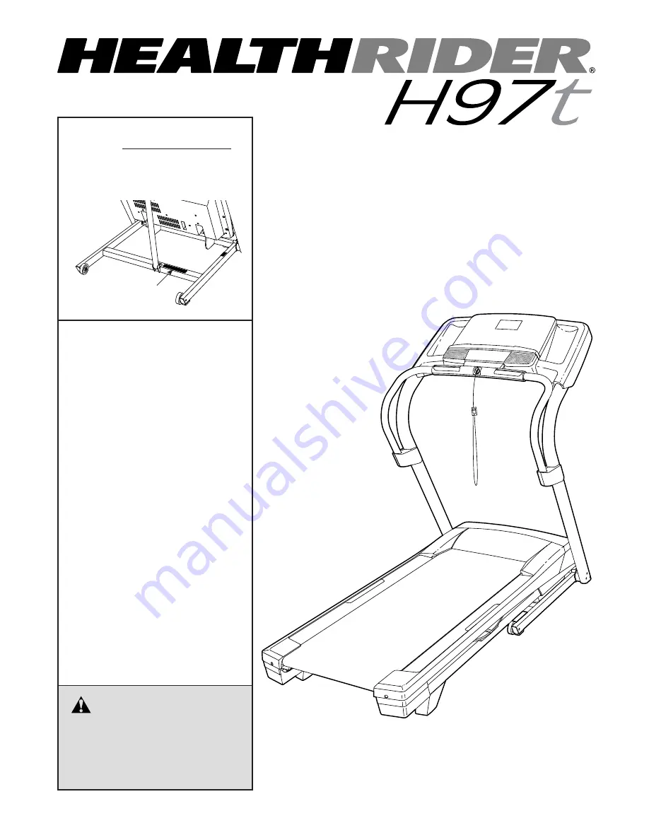 Healthrider H97t Treadmill Скачать руководство пользователя страница 1