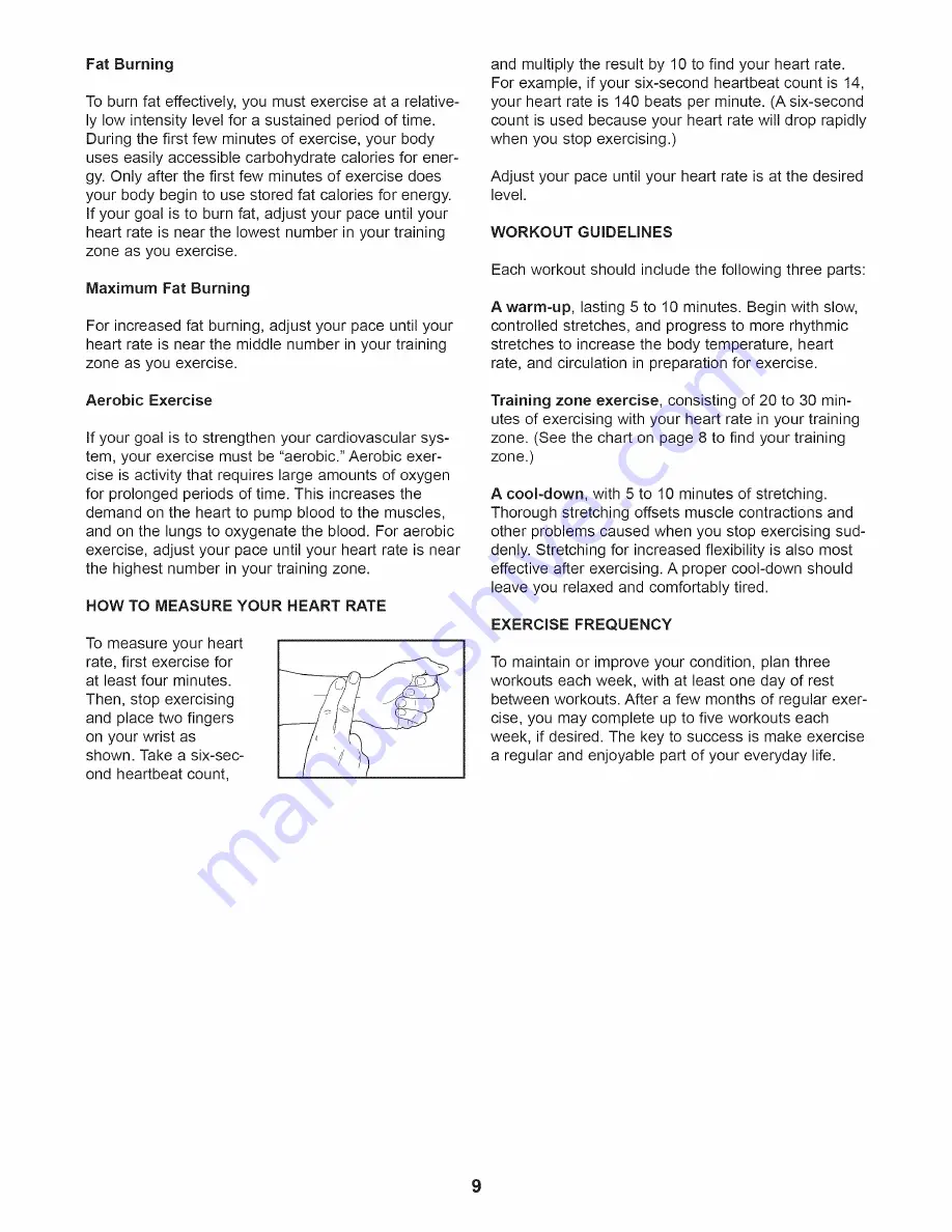 Healthrider HRCR91082 User Manual Download Page 9