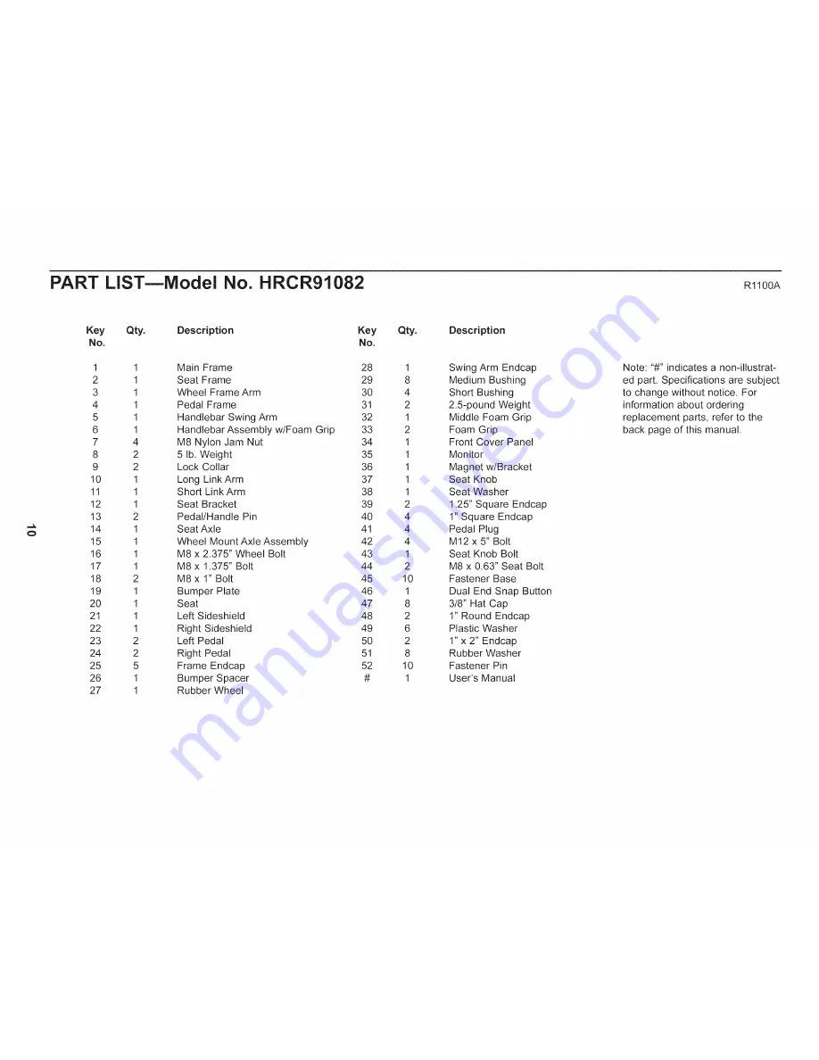 Healthrider HRCR91082 User Manual Download Page 10