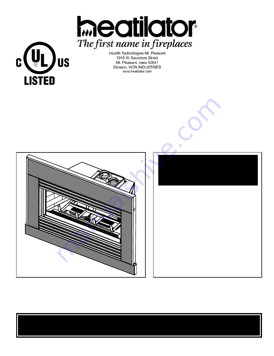 Hearth Technologies Heatilator NOVi30 Скачать руководство пользователя страница 1