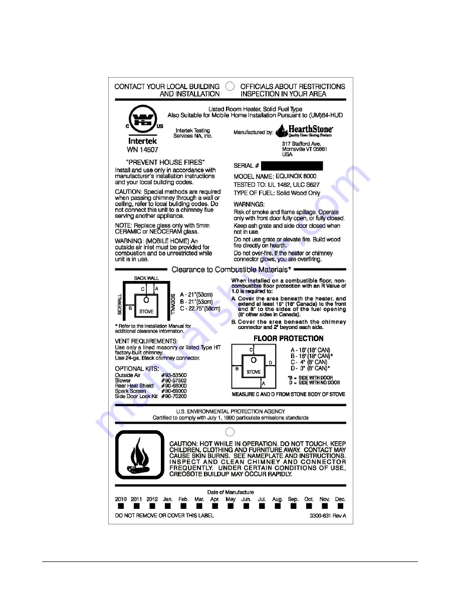 HearthStone Equinox 8000 Owner'S Manual Download Page 31