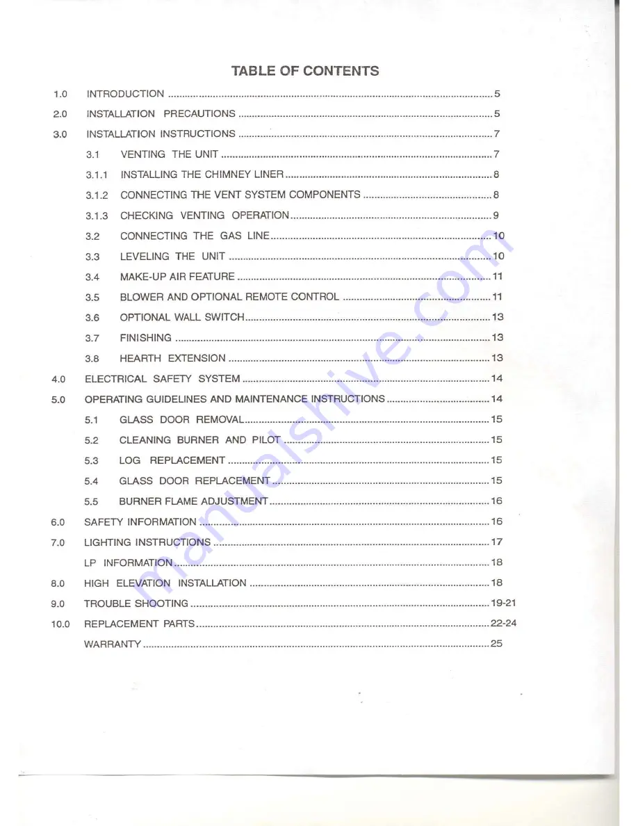 Heat & Glo 4000INS Installation And Operation Instructions Manual Download Page 3