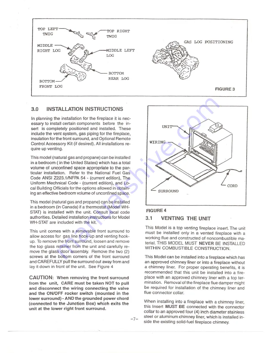 Heat & Glo 4000INS Installation And Operation Instructions Manual Download Page 8