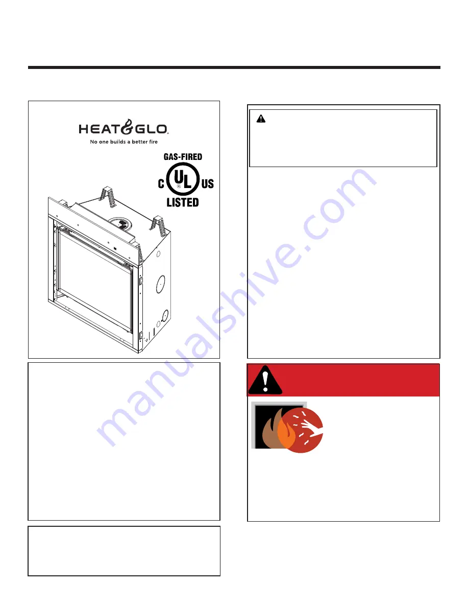 Heat & Glo 6000CMOD-IFT Installation And Appliance Setup Download Page 1