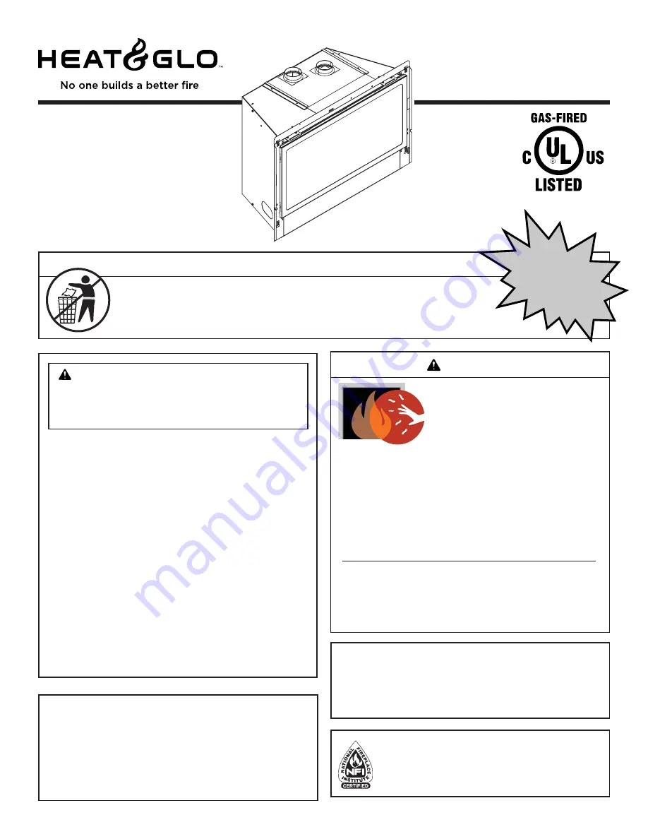 Heat & Glo Cosmo-GXT-IPI Owner'S Manual Download Page 1