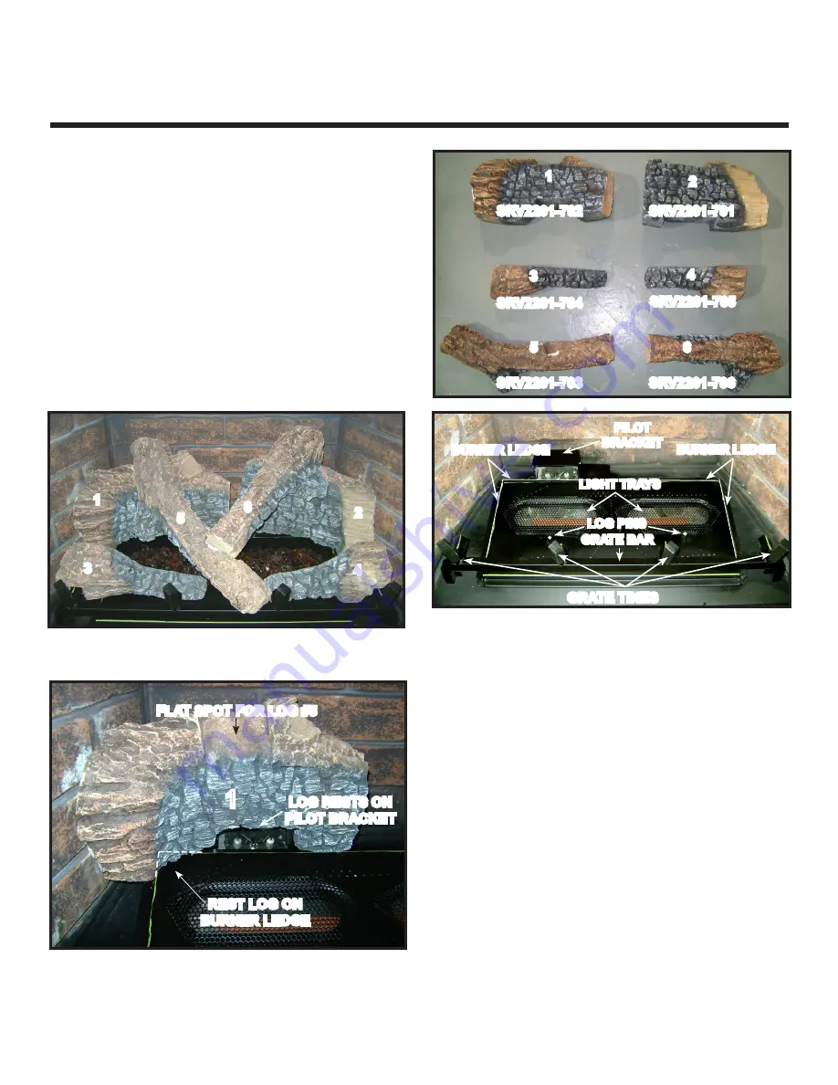 Heat & Glo LOGS-I30FB Log Placement Instructions Download Page 1