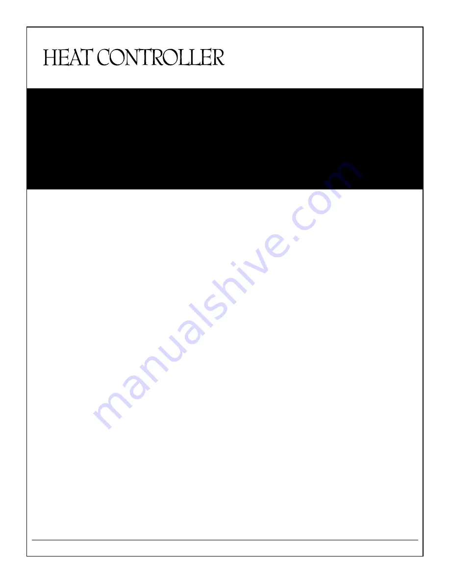 Heat Controller A-VFH18DA-1 Installation, Operation & Maintenance Manual Download Page 1