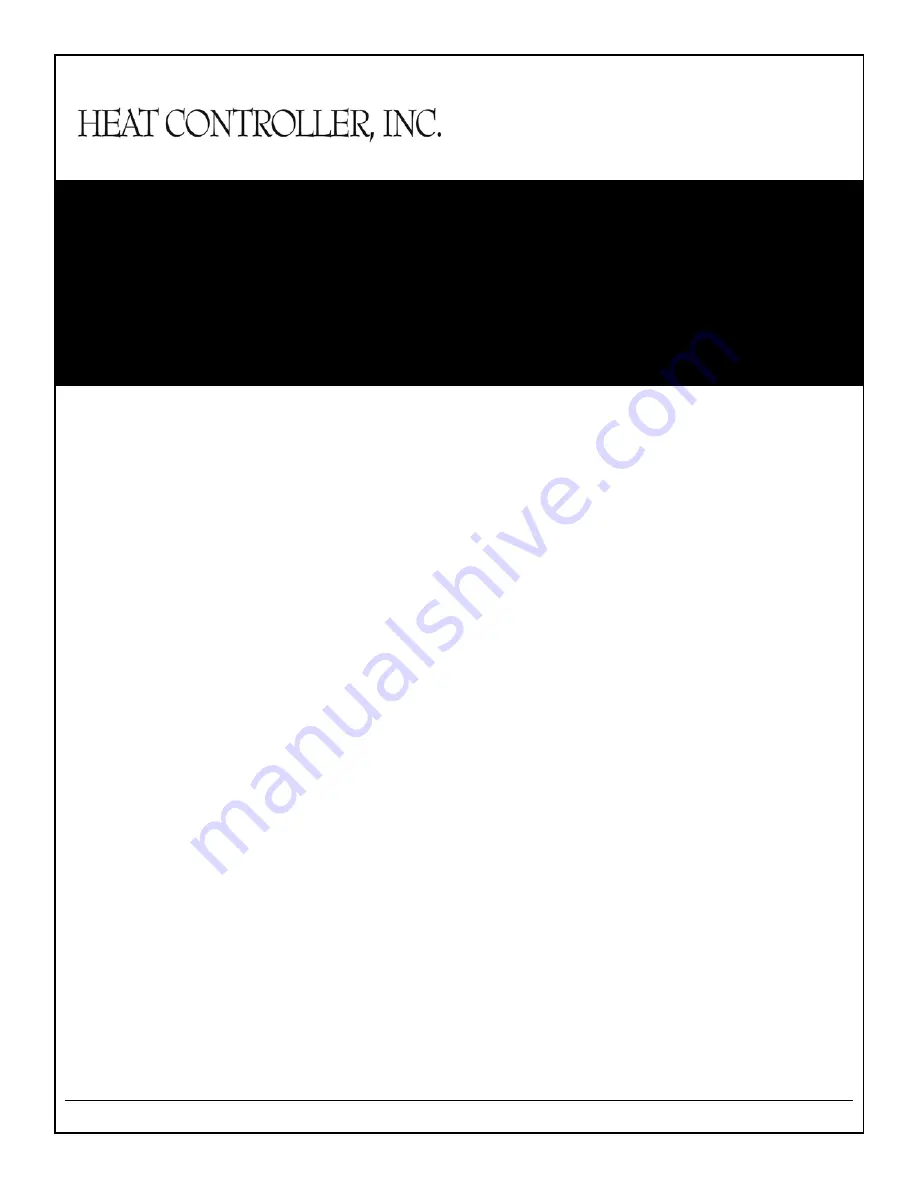 Heat Controller A-VMH36QC-1 Service Installation Manual Download Page 1