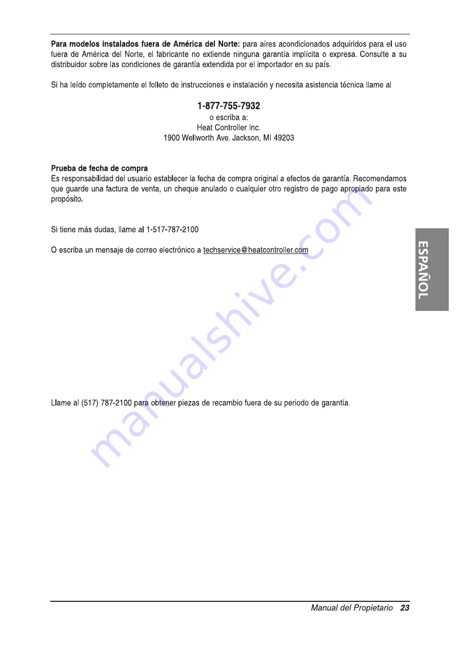 Heat Controller Comfort-Aire BG-101A Owner'S Manual Download Page 71