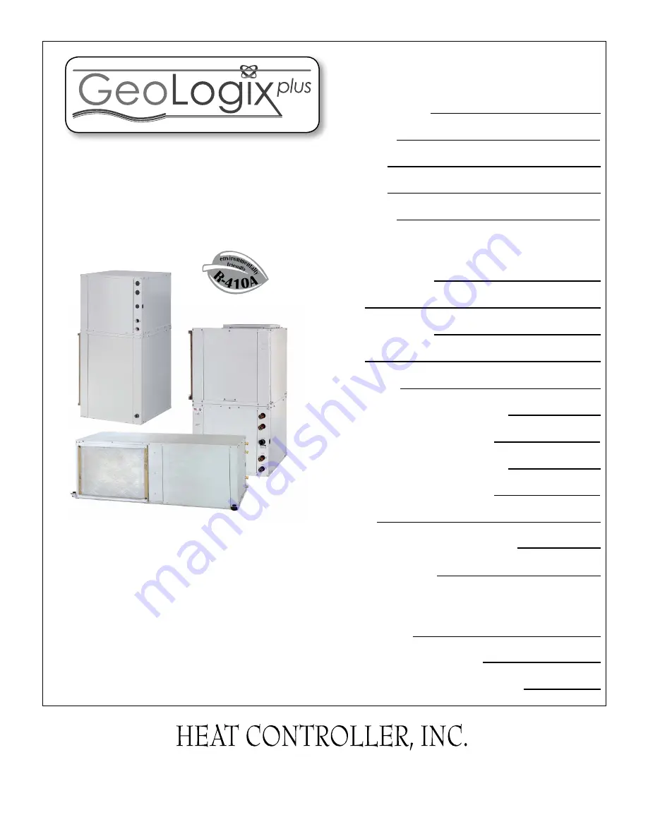 Heat Controller GeoLogix plus HTD Series Скачать руководство пользователя страница 1