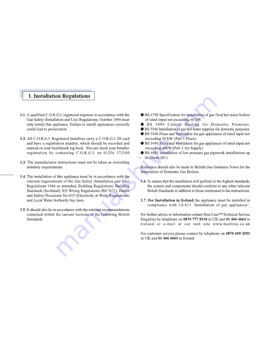 Heat Line S24 compact Installation, Servicing  & User Instructions Download Page 6