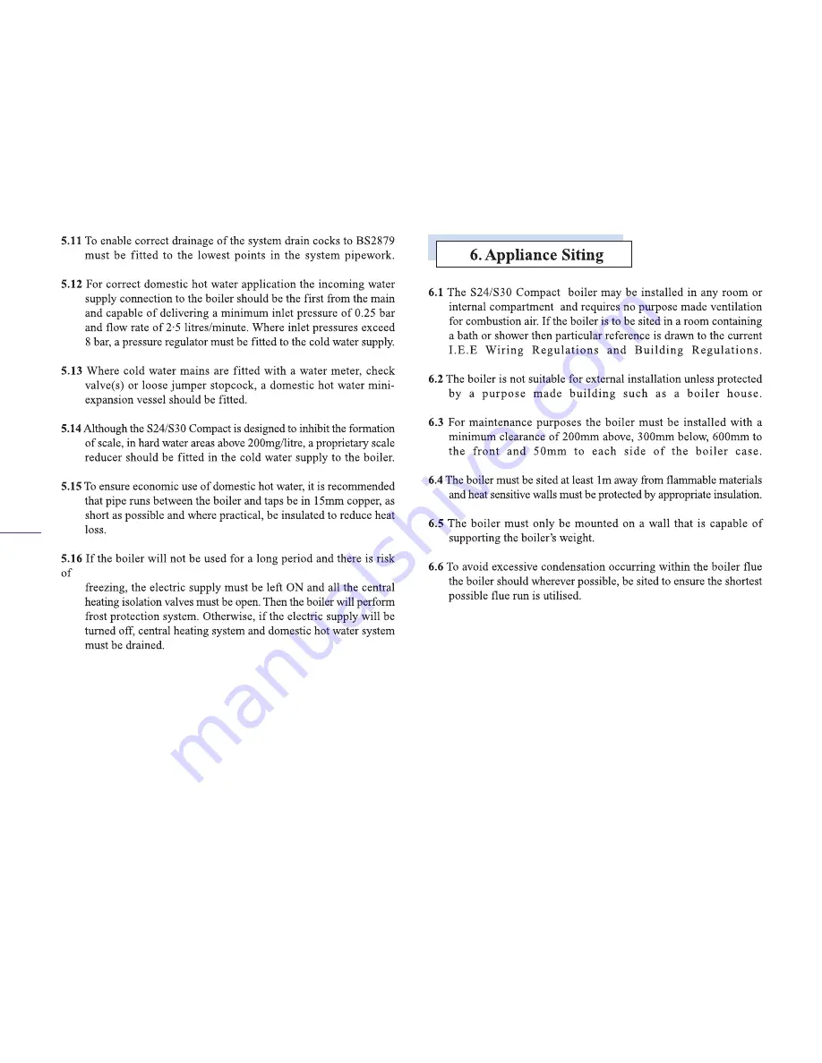 Heat Line S24 compact Installation, Servicing  & User Instructions Download Page 14