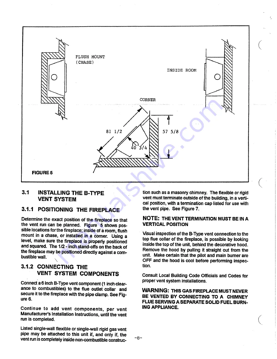 Heat-N-Glo 8000TV Installation And Operation Instructions Manual Download Page 9