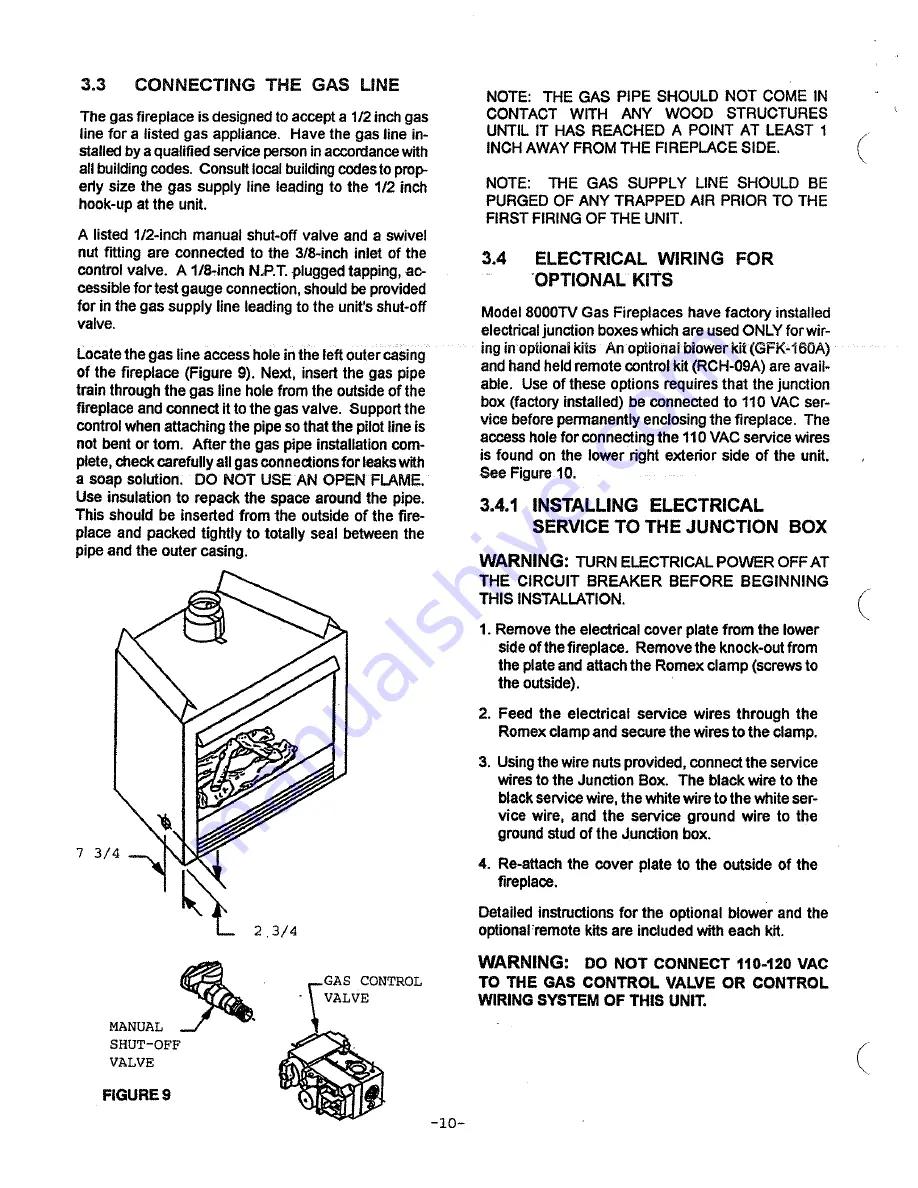 Heat-N-Glo 8000TV Installation And Operation Instructions Manual Download Page 11