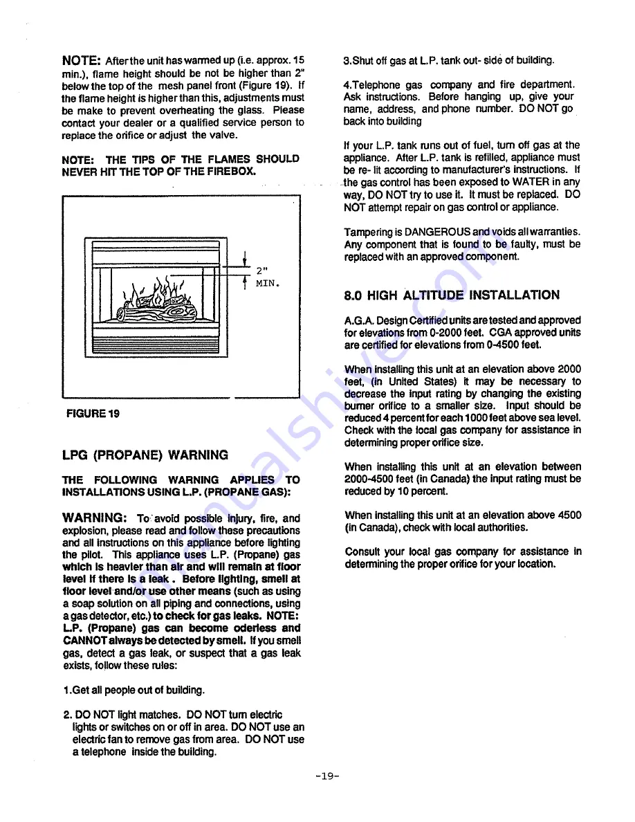 Heat-N-Glo 8000TV Installation And Operation Instructions Manual Download Page 20