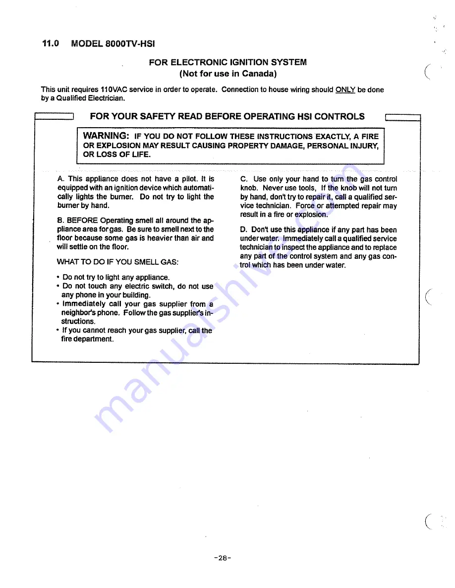 Heat-N-Glo 8000TV Installation And Operation Instructions Manual Download Page 25