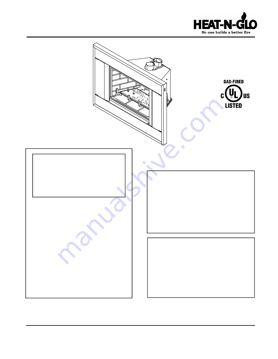 Heat-N-Glo CFX-ZC Installer'S Manual Download Page 1