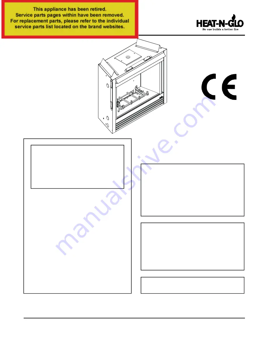 Heat-N-Glo SL-550TR-CE-C Installer'S Manual Download Page 1