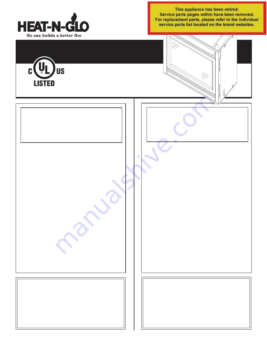 Heat-N-Glo SL-550TV Installer'S Manual Download Page 1