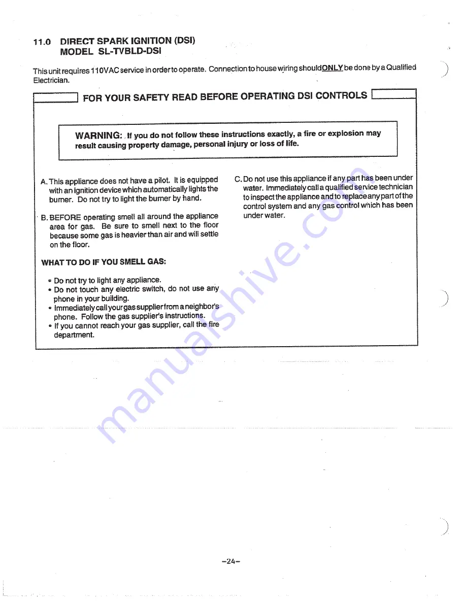 Heat-N-Glo SL-TVBLD Installation And Operation Instruction Manual Download Page 22