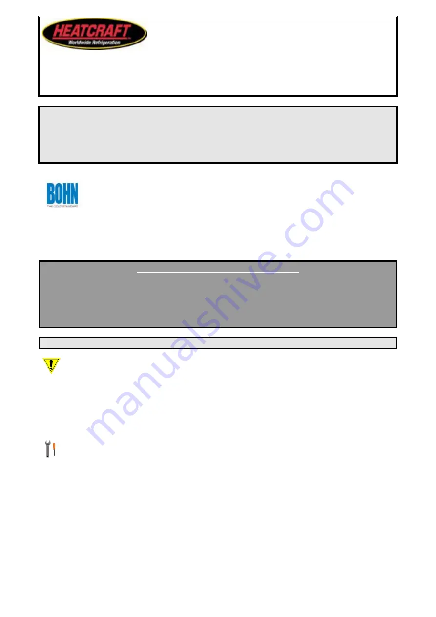 Heatcraft BOHN Скачать руководство пользователя страница 1