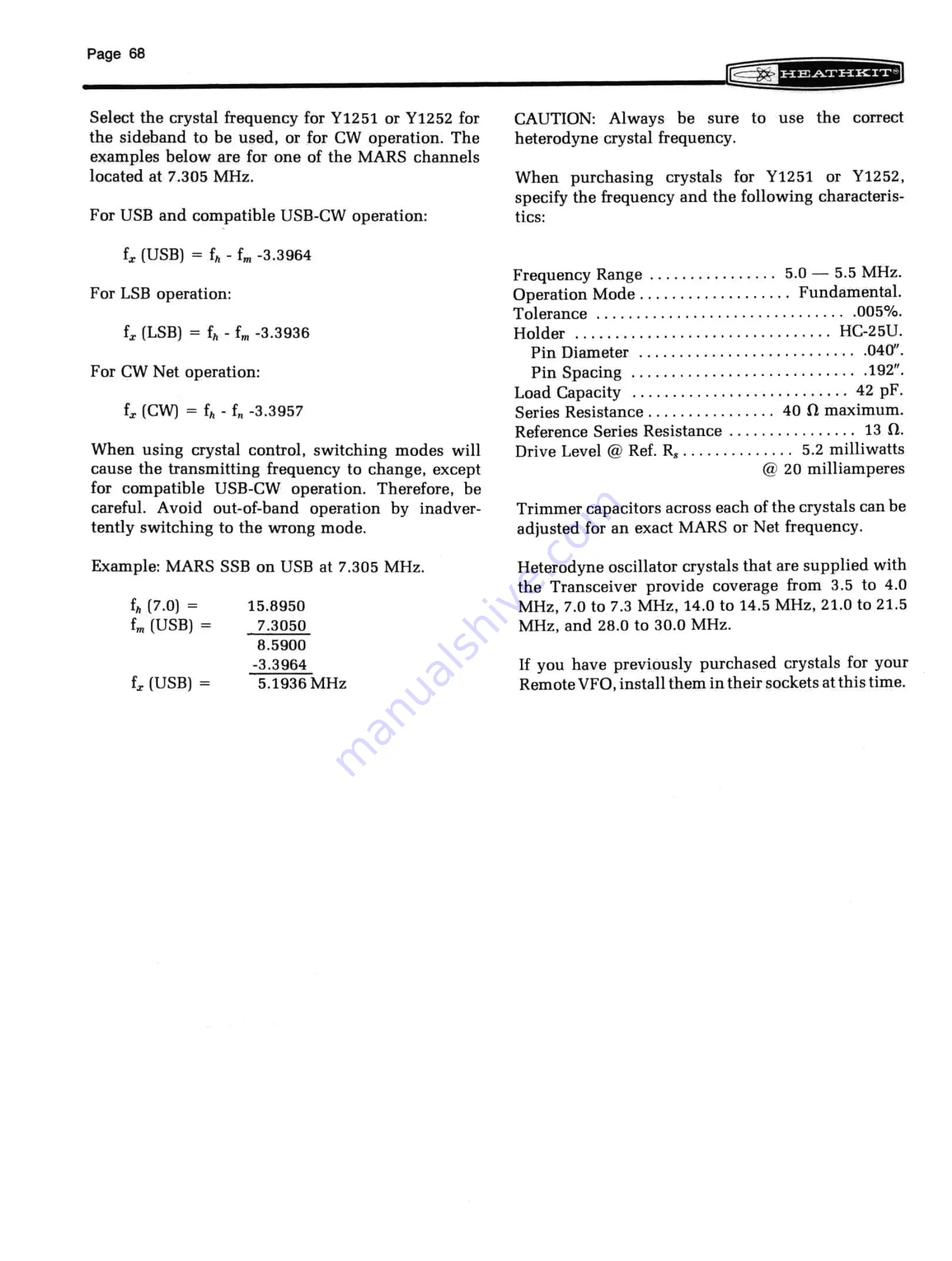 Heath Heathkit SB-644A Manual Download Page 70