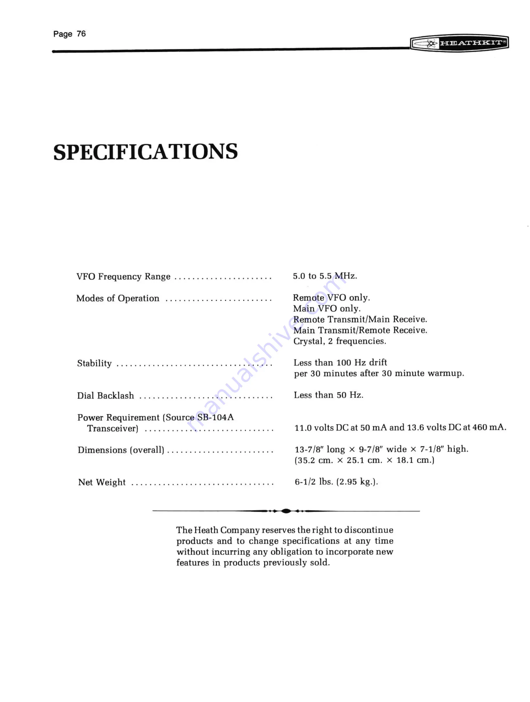 Heath Heathkit SB-644A Manual Download Page 78