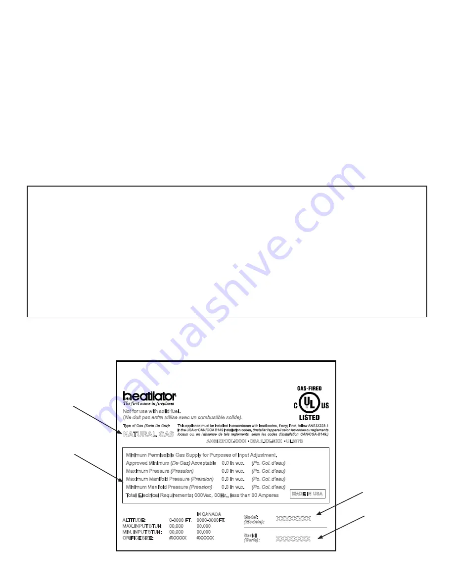 Heatilator ADI-ZCFB-S Owner'S Manual Installation And Operation Download Page 2