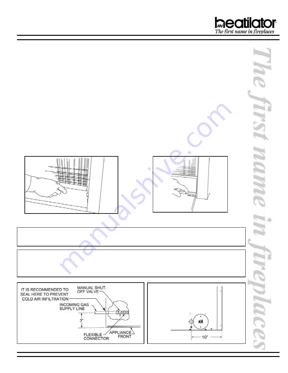 Heatilator CALIBER DESIGNER DIRECT VENT Installation And Operating Instructions Manual Download Page 19