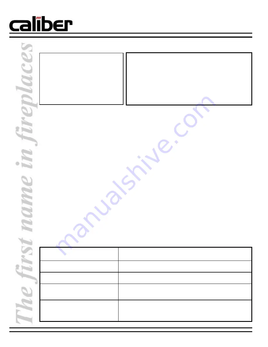 Heatilator CALIBER DESIGNER DIRECT VENT Installation And Operating Instructions Manual Download Page 30