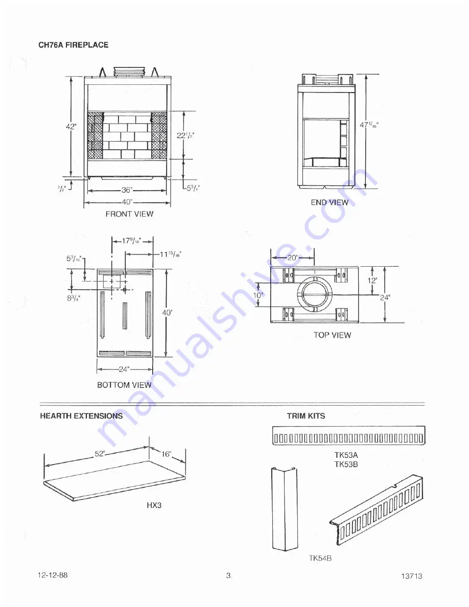 Heatilator CH76A Скачать руководство пользователя страница 3