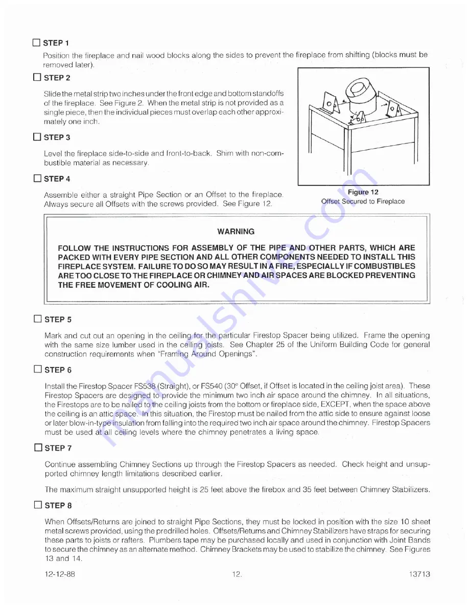 Heatilator CH76A Скачать руководство пользователя страница 12