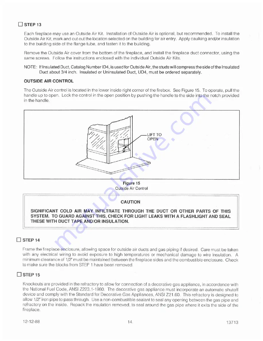 Heatilator CH76A Installation & Operating Instructions Manual Download Page 14