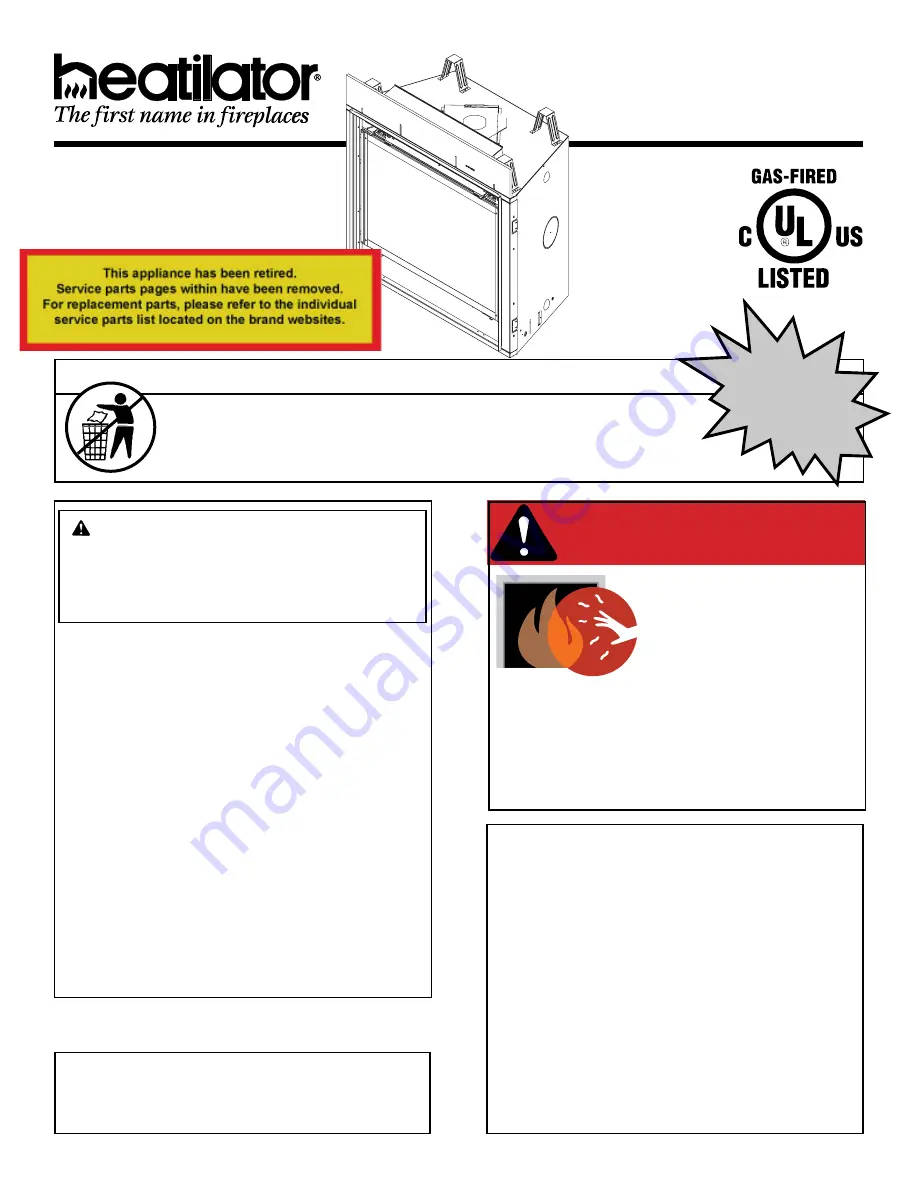 Heatilator CNXT4236IH-D Скачать руководство пользователя страница 1