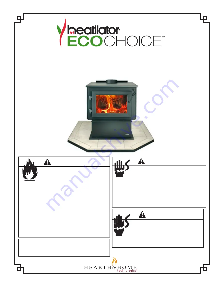 Heatilator ECO CHOICE WOOD STOVE Скачать руководство пользователя страница 1