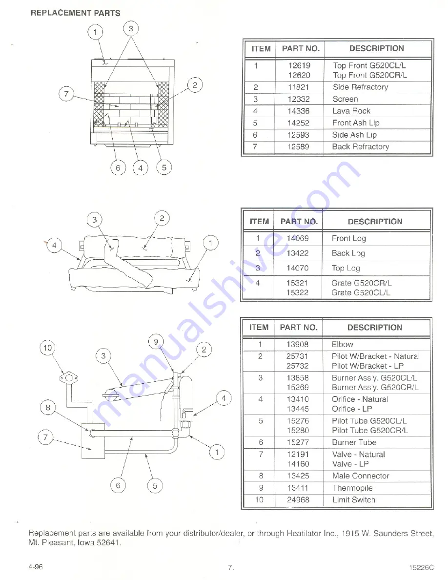 Heatilator G520CL Скачать руководство пользователя страница 7