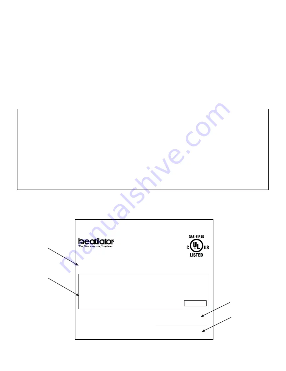 Heatilator Gas Fireplace GBFL4136I Owner'S Manual Download Page 2