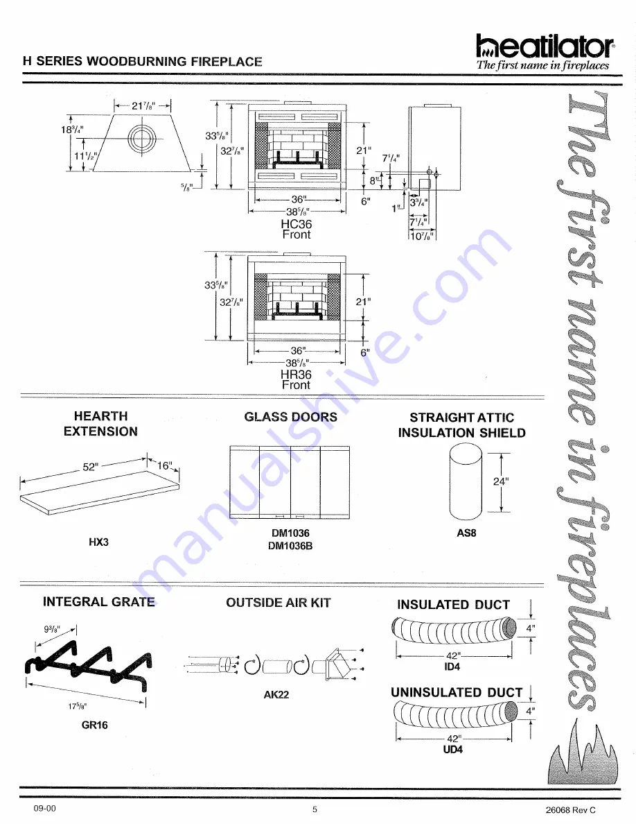 Heatilator HC36 Скачать руководство пользователя страница 5