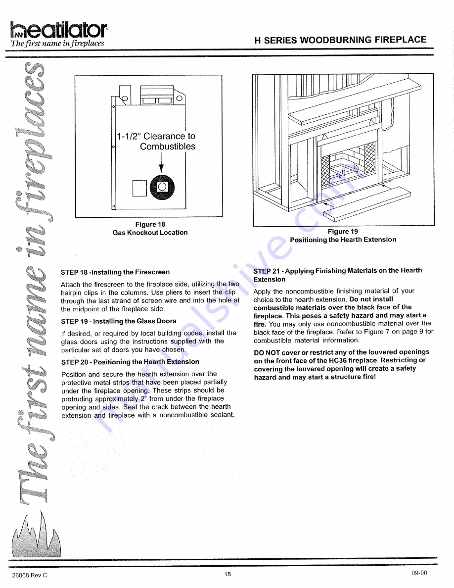 Heatilator HC36 Скачать руководство пользователя страница 18