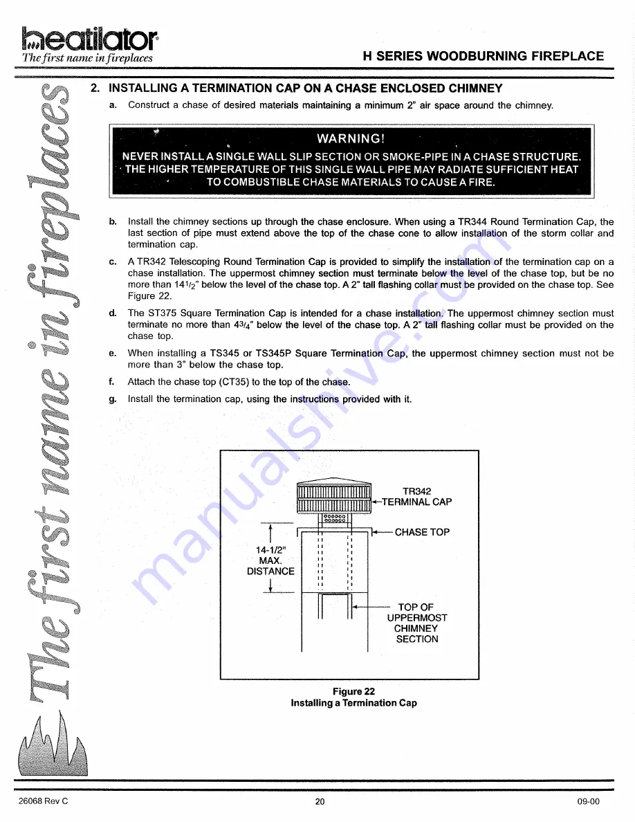 Heatilator HC36 Installation And Operating Instructions Manual Download Page 20