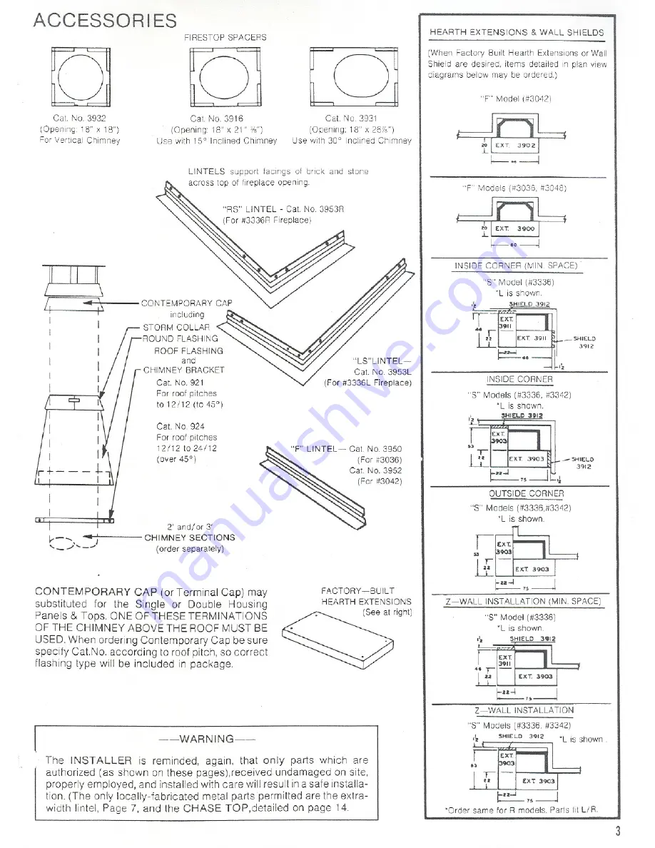 Heatilator Mark 123-36F 3036 Скачать руководство пользователя страница 3