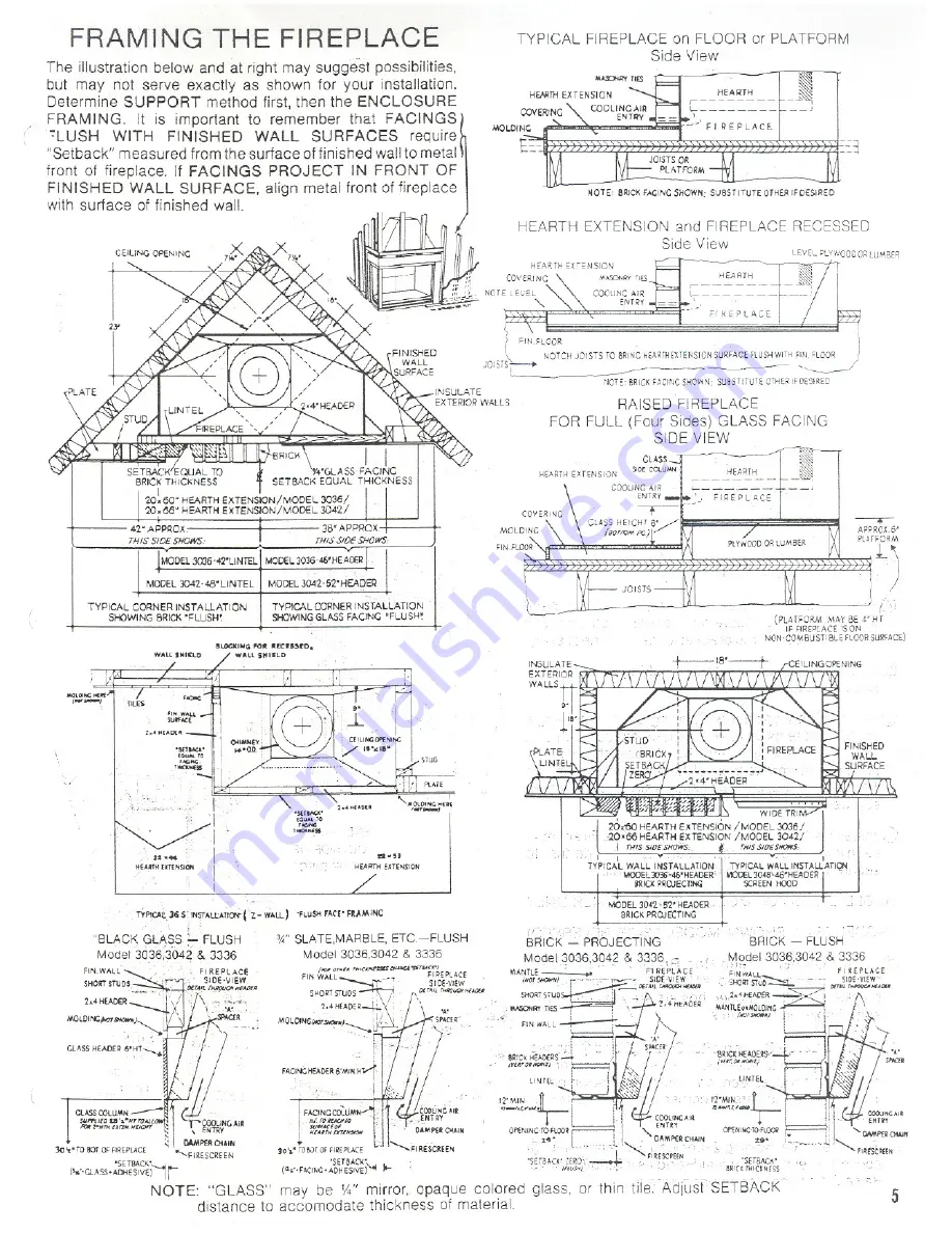 Heatilator Mark 123-36F 3036 Installation Directions Manual Download Page 5