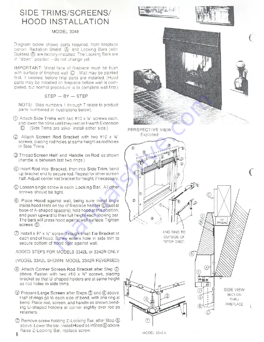 Heatilator Mark 123-36F 3036 Installation Directions Manual Download Page 6