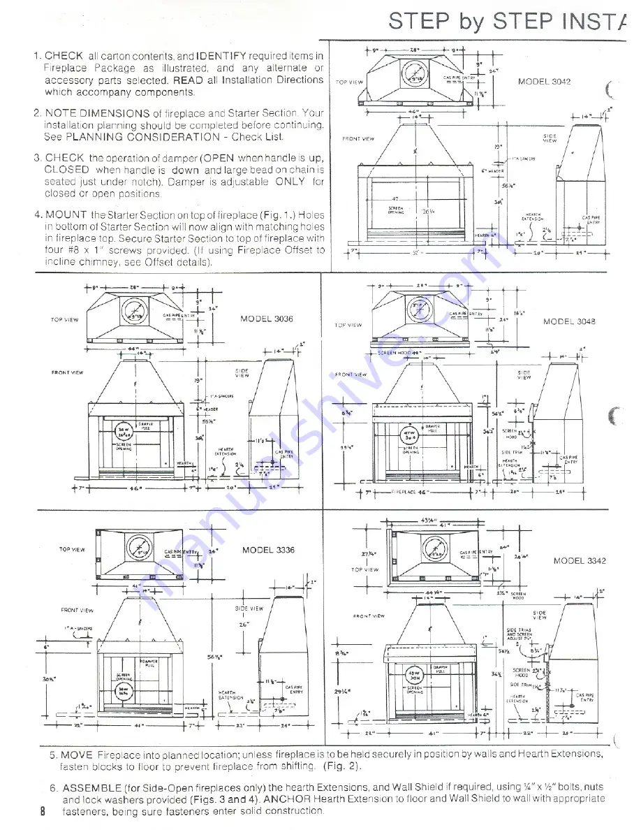 Heatilator Mark 123-36F 3036 Скачать руководство пользователя страница 8