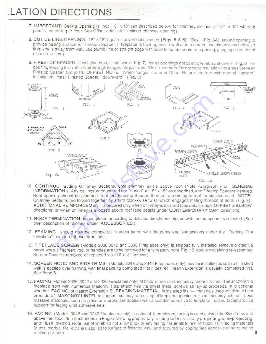 Heatilator Mark 123-36F 3036 Скачать руководство пользователя страница 9